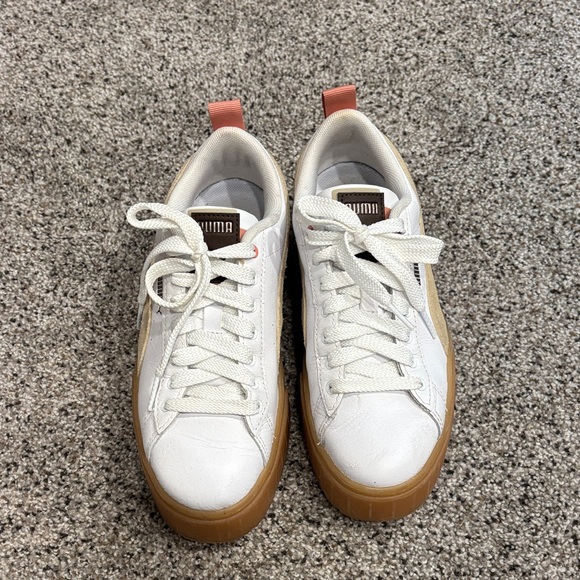 Puma Shoes - Puma White and Brown Platform Sneakers